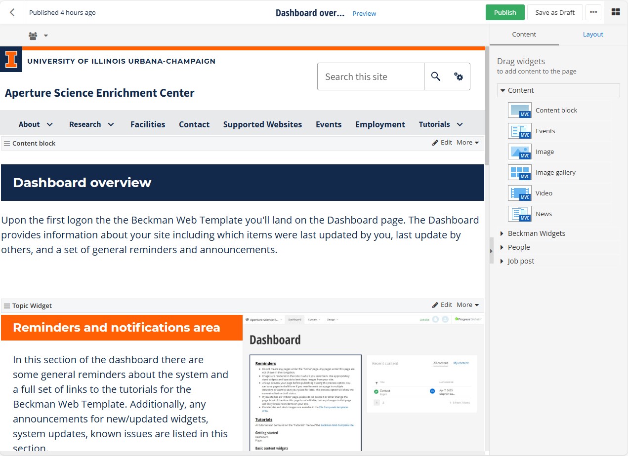 Page editor sample